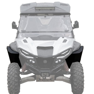 Front view of MudBusters RMAX 4 OEM fender extensions, showcasing the sleek design and perfect fit for enhanced off-road protection.