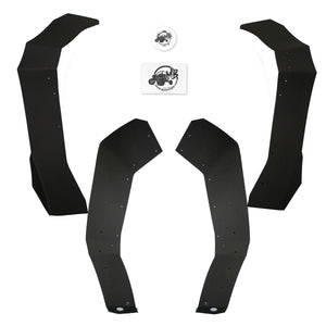 Stunning hero shot of MudBusters RMAX 4 OEM fender extensions with maximum coverage, highlighting their impressive design and superior protection for off-road adventures.