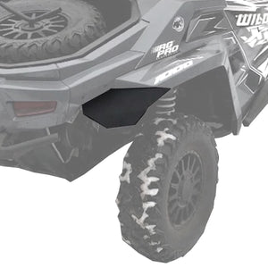 Image showcasing the distinctive MudBusters Rear Fender Flares from the Mud-Lite Kit, precisely engineered for the 2018-2023 Textron Arctic Cat Wildcat XX, underscoring their role in effectively shielding the vehicle from mud and debris.