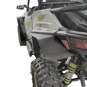 polaris RZR Trail S max coverage fender flares, rear view