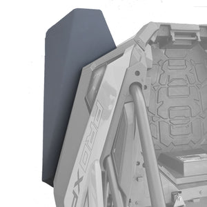 Polaris RZR Pro XP Fender Flares Max Coverage fits  2 and 4 Seaters, image shows rear installation and coverage