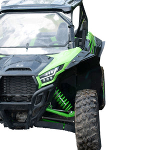 Front view of Mudlite KRX fender extensions