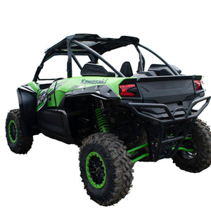 Rear view of Mudlite coverage of KRX fender extensions
