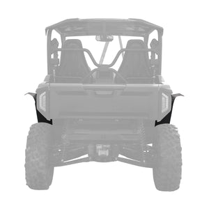 Yamaha Wolverine RMAX2 1000 Max Coverage Fender Flares installed on rear looking towards back.