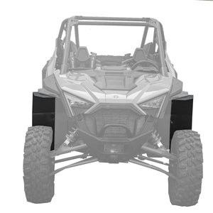 Polaris RZR Pro XP Max Coverage Fender Extensions for Super ATV Fenders shown from passenger side installed
