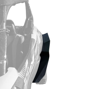 Ultra Max Coverage, wide fender flare shown installed on front passenger side of the Kawasaki Teryx KRX 1000.