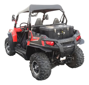 Polaris RZR 570 Fender Flares shown installed on front and rear drivers side. 