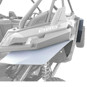Polaris RZR Pro XP Fender Flares Max Coverage fits  2 and 4 Seaters, image shows front and rear installation