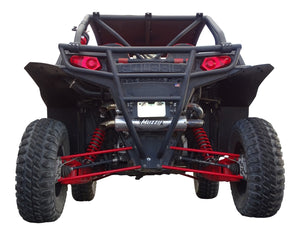 Polaris RZR XP 900 Fender Flares for years 2011-2014 models. Showing installed on rears