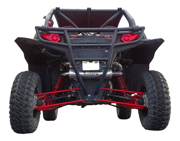 Polaris RZR XP 900 Fender Flares for years 2011-2014 models. Showing installed on rears