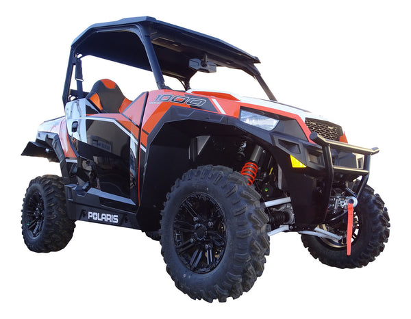 Polaris General 1000 Fender Flares (2016 - 2021), Installed, view of front passenger side and rear coverage