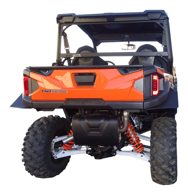 Polaris General 1000 Fender Flares (2016 - 2021), Installed, view of rear with flares installed