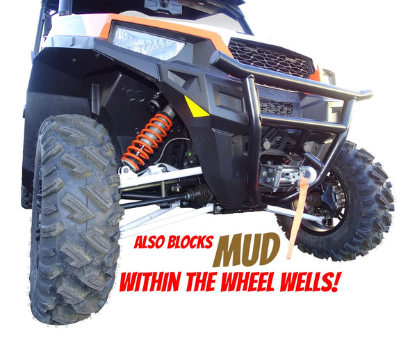 Polaris General 1000 Fender Flares (2016 - 2021), Installed, view of front passenger side coverage