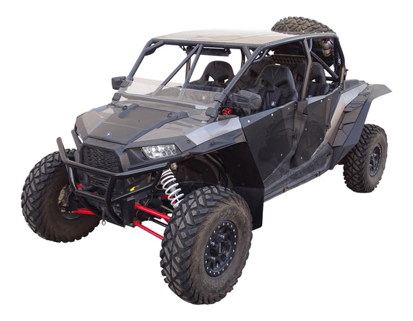 Polaris RZR XP 1000 and XP Turbo Max Coverage front and rear fender flares installed on drivers side. 