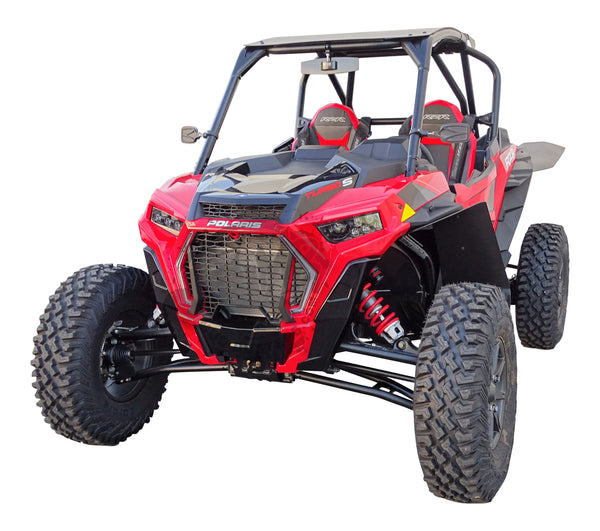 Polaris RZR XP Turbo S Race-Lite Fender Flares installed on front and rear looking at drivers side