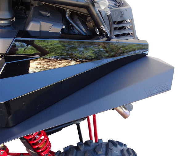 MudBuster Fender Flares installed on a Polaris RZR RS1, view from side showing coverage