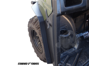 Polaris Ranger 500/570 Midsize Fender Flares for 2010-2014 models. Fender flare installed showing coverage