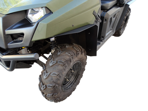 Polaris Ranger 500/570 Midsize Fender Flares for 2010-2014 models. Front driver side fender flare installed showing coverage