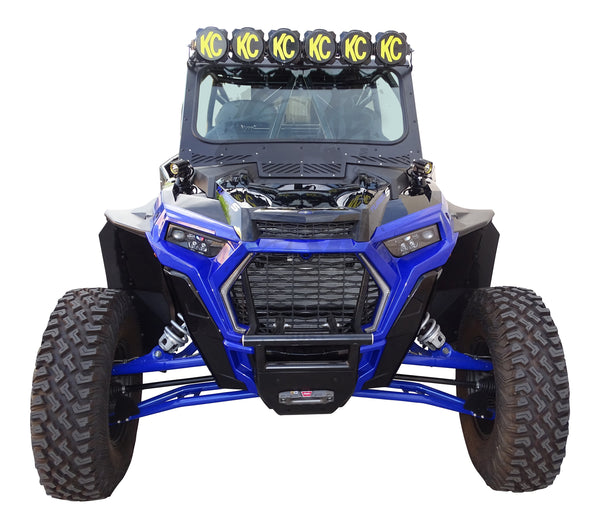 Polaris RZR XP Race-Lite Narrow  minus inch  Fender Extensions for SuperATV Fenders shown installed on fronts