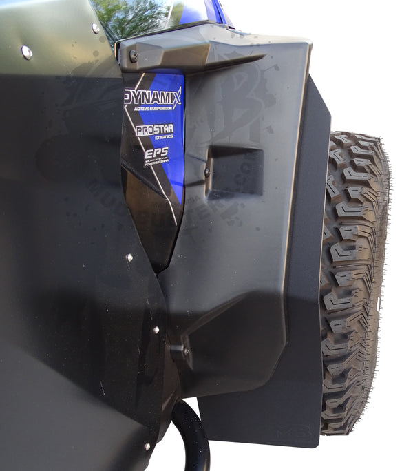 Polaris RZR XP Race-Lite Narrow  minus inch  Fender Extensions for SuperATV Fenders shown installed