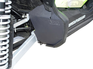 Close up of MudBusters Rear Mud Gaurd installed on Honda Talon- angled view