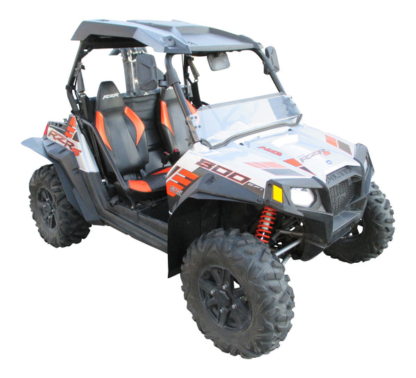 MudBusters Fender Flares installed on Polaris RZR 800 S Extended for model years 2009 - 2014