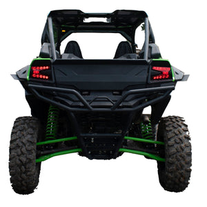 Rear view of KRX fender extensions mudlite coverage