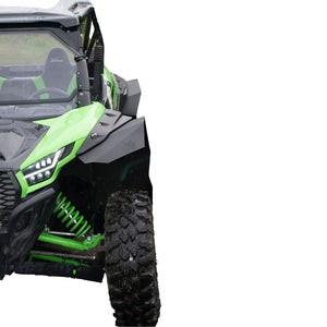 Front View of Super Max Coverage for Kawasaki OEM Wide Fender Flare Kit 
