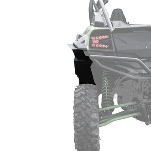Behind view of Kawasaki KRX fender extensions Max Coverage