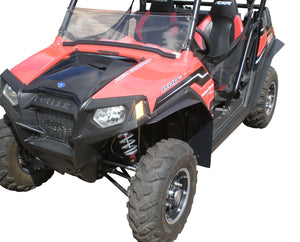 Polaris RZR 800 Fender Flares 50" wide models for years 2009-2014,  shown installed on front and rear driver side 