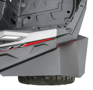 Polaris RZR S 900, RZR 900 XC , RZR 4 900, and RZR S 1000 Fender Flares installed and viewed looking down at rears