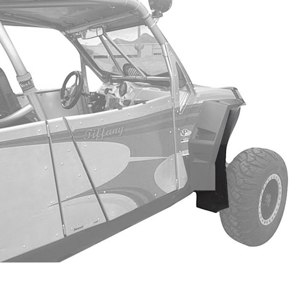 Polaris RZR XP 900 Fender Flares for years 2011-2014 models. Showing installed on front passenger side