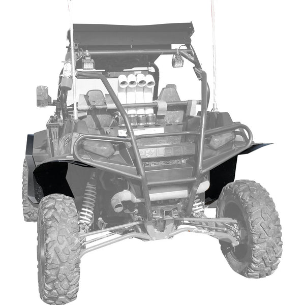 Polaris RZR XP 900 Fender Flares for years 2011-2014 models. Showing installed on fronts