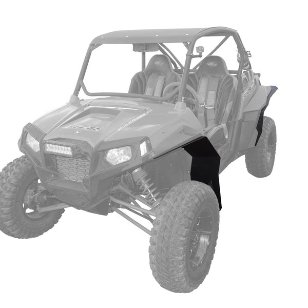 Polaris RZR XP 900 Fender Flares for years 2011-2014 models. Showing installed on drivers side