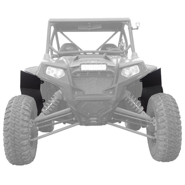 Polaris RZR XP 900 Fender Flares for years 2011-2014 models. Showing installed on fronts