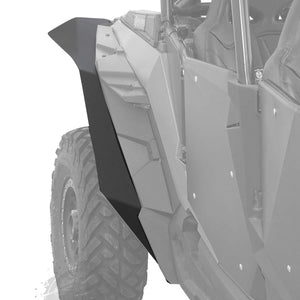 Polaris RZR XP 1000 and XP Turbo Max Coverage rear fender flare installed on passenger side. 