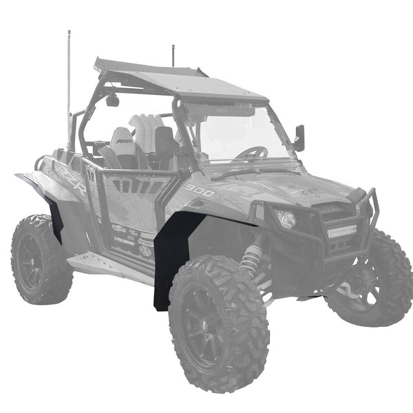 Polaris RZR XP 900 Fender Flares  for years 2011-2014 models.  Showing installed on passenger side