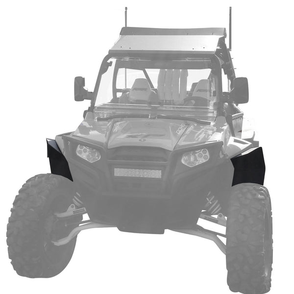 Polaris RZR XP 900 Fender Flares for years 2011-2014 models. Showing installed on fronts