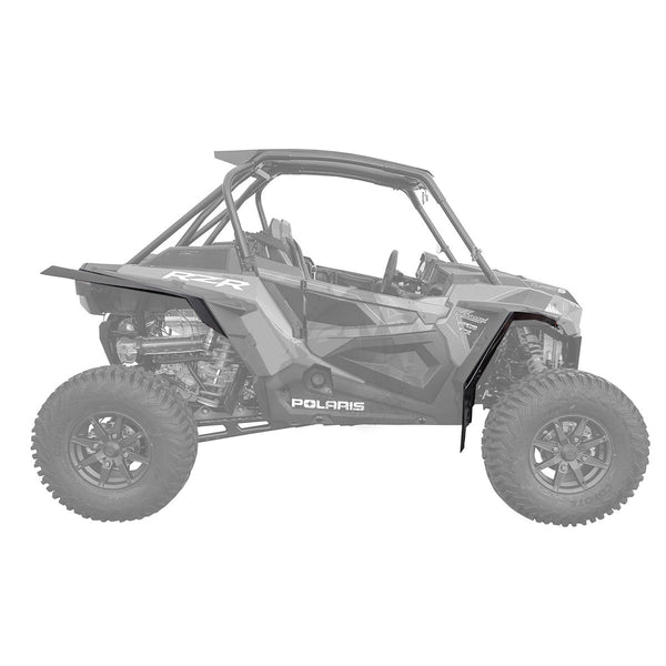 Polaris RZR XP Turbo-S Mud-Lite Fender Flares rear and front side view of passenger side. 