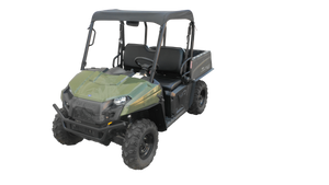 Polaris Ranger 500/570 Midsize Fender Flares for 2010-2014 models. Front and rear driver fender flares installed showing coverage