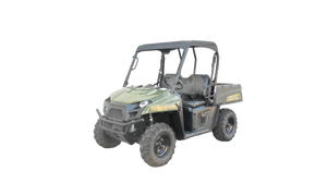 Polaris Ranger 500/570 Midsize Fender Flares for 2010-2014 models. Front and rear driver fender flares installed showing coverage