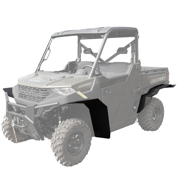 Front left view of the polaris ranger 1000 ultra max fender flares 