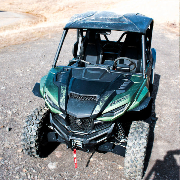 Yamaha Wolverine RMAX2 1000 Max Coverage Fender Flares installed on fronts. 