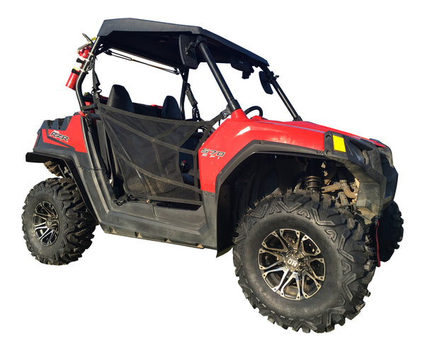 Polaris RZR 570 Fender Flares shown installed on front and rear passenger side. 