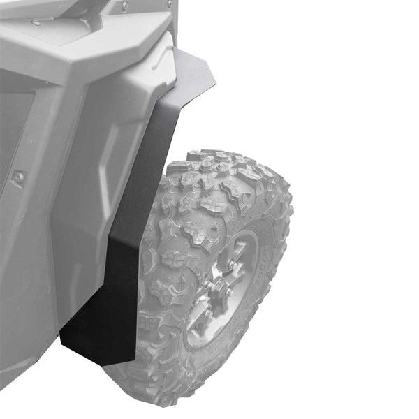 Top down view of Polaris 2020 Pro XP, visible is the fender extension for Super ATV Fenders with mud lite coverage. 