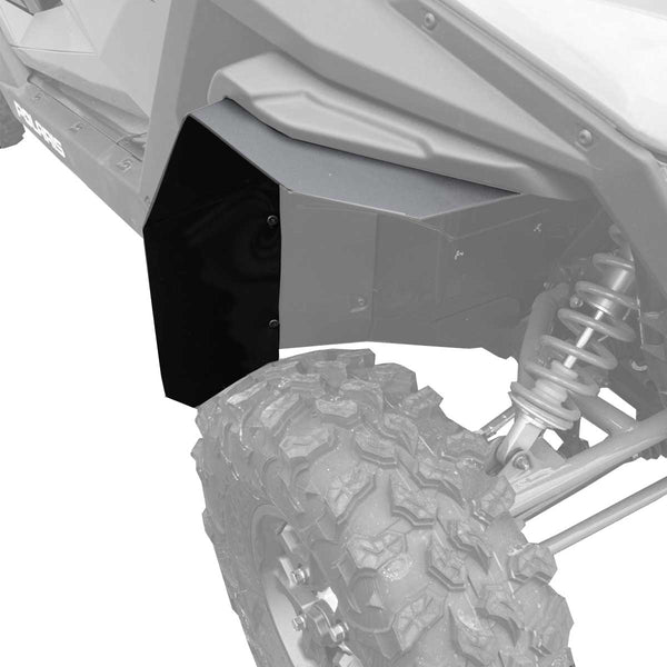 View of Polaris 2020 Pro XP  fender visible is the fender extensions for Super ATV Fenders with mud lite coverage. 