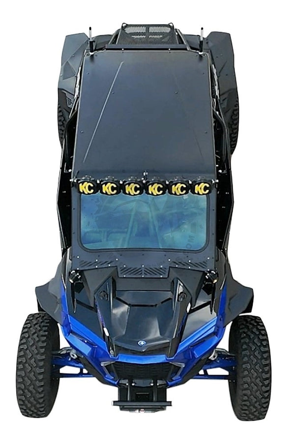 Polaris RZR XP Race-Lite Narrow  minus inch  Fender Extensions for SuperATV Fenders shown installed looking down at top of vehicle